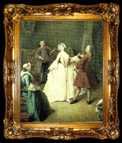 framed  Alessandro Longhi the dancing lesson, c, ta009-2